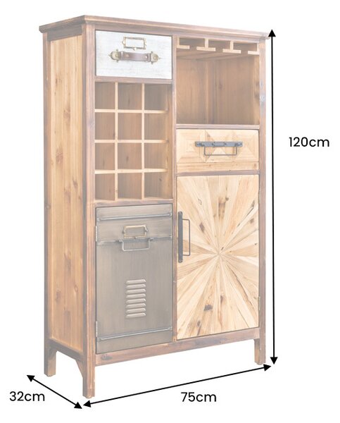 Barová skříň ATELIER 120 CM masiv borovice Nábytek | Úložné prostory | Vinotéky a bary