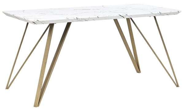 Jídelní stůl MOLDEN Mramor/Zlatá 150 cm 80 cm