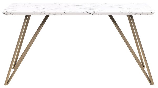 Jídelní stůl MOLDEN Mramor/Zlatá 150 cm 80 cm