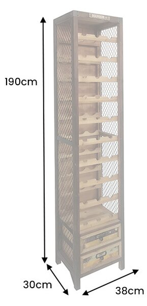 Barová skříň BODEGA 190 CM masiv borovice Nábytek | Úložné prostory | Vinotéky a bary