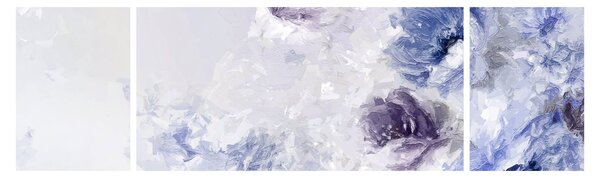 Obraz - Kvetiny, texturovaná malba (170x50 cm)
