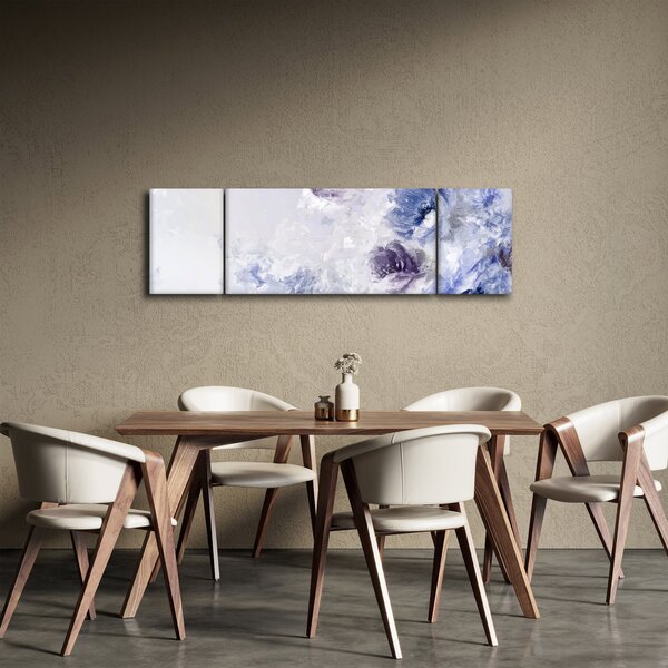 Obraz - Kvetiny, texturovaná malba (170x50 cm)