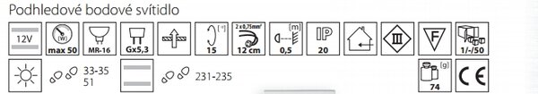 Bodové osvětlení do podhledu Kanlux Navi CTX-DT10-C/M