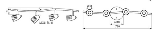 Kanlux Moli EL-4l 07088 - bodové svítidlo