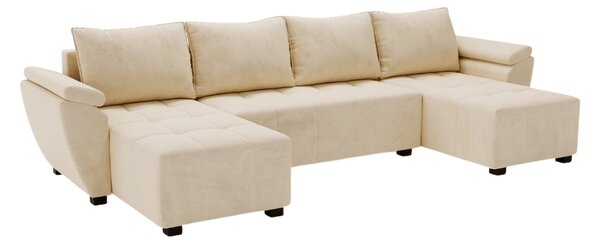Rozkládací sedací souprava do U LIVARO 305x140 cm, krémová
