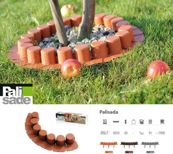 Prosperplast Zahradní palisáda GRASS 405 cm tmavě hnědá