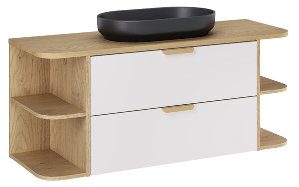 Comad Koupelnová skříňka s deskovým umyvadlem set Aster White 120 bílá/dub cremona