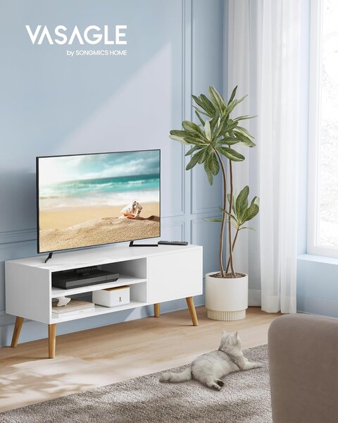 VASAGLE Televizní stolek SCANDI 120 cm bílý