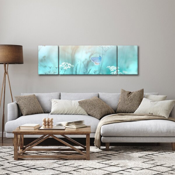 Obraz - Motýlek v modrém (170x50 cm)