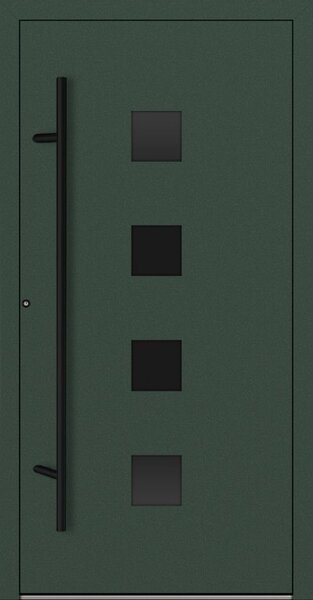 Hliníkové vchodové dveře FM Turen Premium P90 M23 BLACKLINE zelená RAL6009