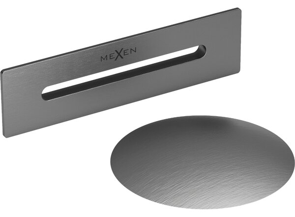 Mexen Uni zátka s přepadem do volně stojící vany, kartáčovaná gun gray - 5100-66