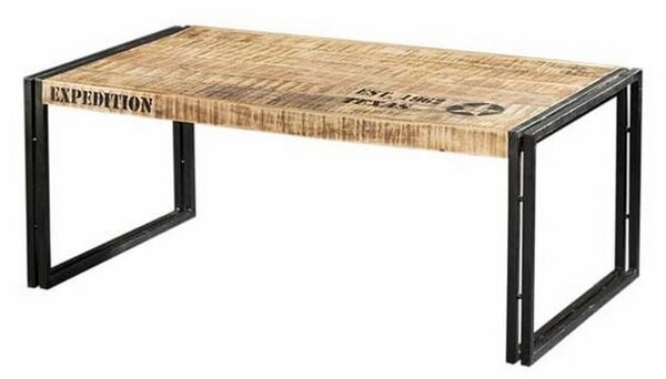 Konferenční stolek z masivu v kombinaci s kovem,industriální nábytek-Chiko 110x60x45 - mango