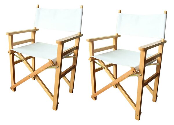 Režiserská židle, 2 ks, ve více barvách -bílá