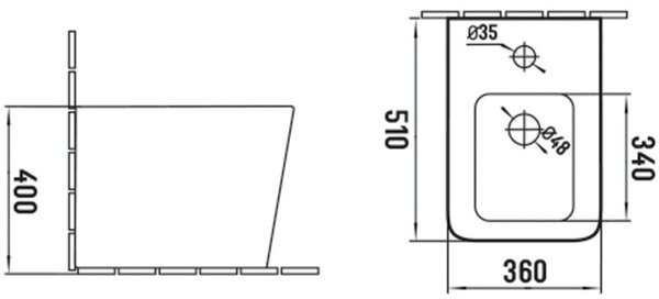 Mexen Cube stojící bidet, černý mat - 36925085