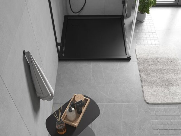 Mexen Flow sprchová vanička čtvercová slim 70 x 70 cm, černý mat - 46S707070