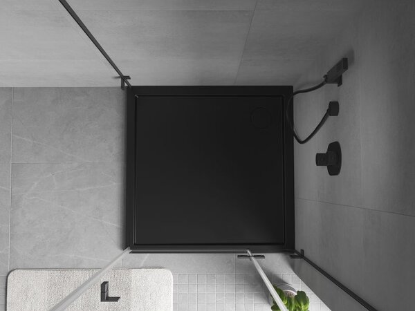 Mexen Flow sprchová vanička čtvercová slim 70 x 70 cm, černý mat - 46S707070