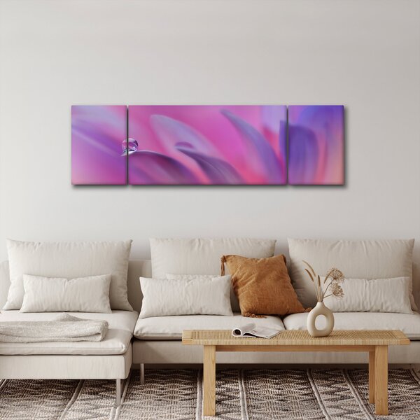 Obraz - Kapka na květu (170x50 cm)