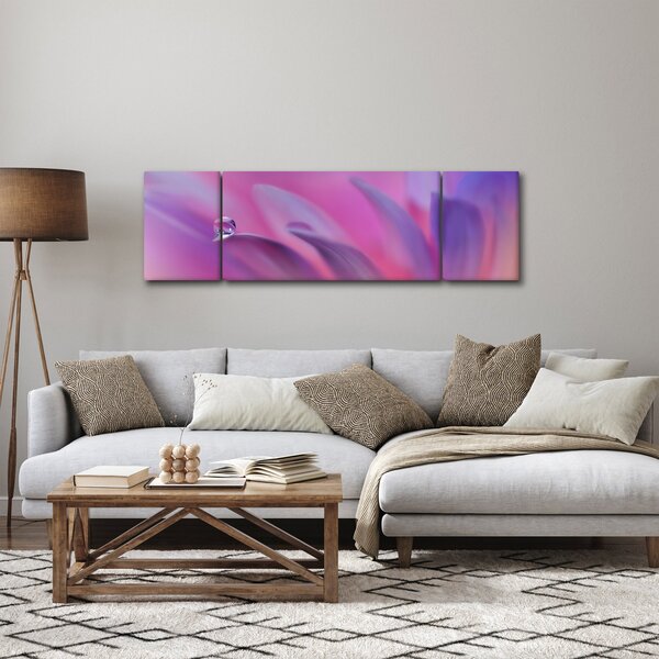 Obraz - Kapka na květu (170x50 cm)