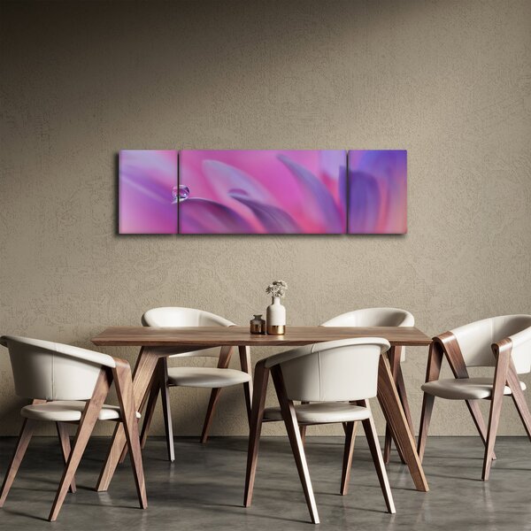 Obraz - Kapka na květu (170x50 cm)