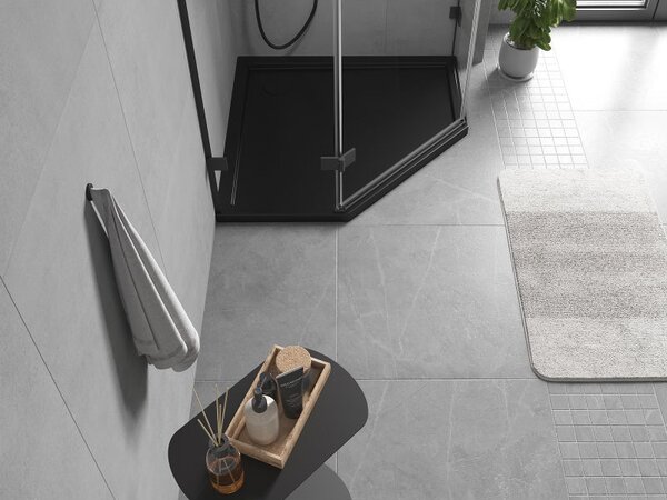Mexen Flow pětiúhelníkový sprchový kout slim 90 x 90 cm, černý mat - 46P709090