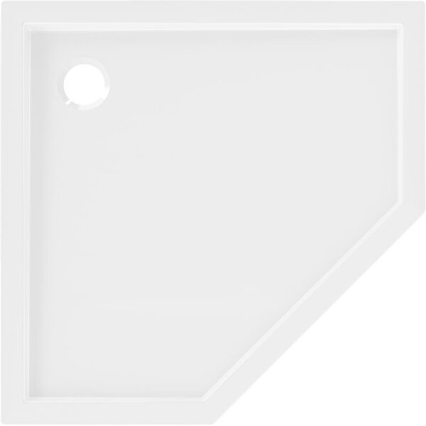 Mexen Flow pětiúhelníkový sprchový kout slim 80 x 80 cm, bílý lesk - 46P108080