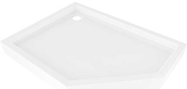 Mexen Flow+ pětiúhelníkový sprchový kout levý 100 x 80 cm, bílý lesk - 46P108010LH