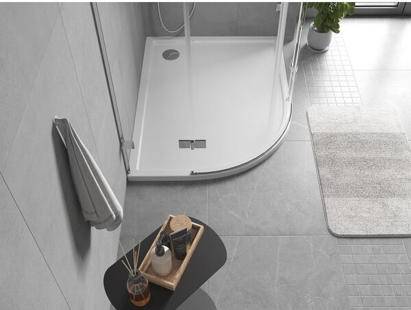 Mexen Flow sprchová vanička půlkruhová asymetrická slim pravá 100 x 90 cm, bílý lesk - 46Q109010R