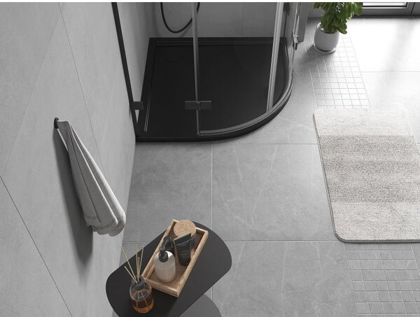 Mexen Flow sprchová vanička půlkruhová slim 80 x 80 cm, černý mat - 46Q708080