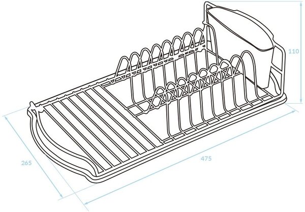 Kuchinox Torino sušák na nádobí 47.5x26.5x11 cm černá EKC701A
