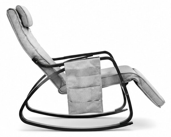 Houpací křeslo, lenoška Songmics SWING nosnost 150kg, 67x115x91cm, světle šedá