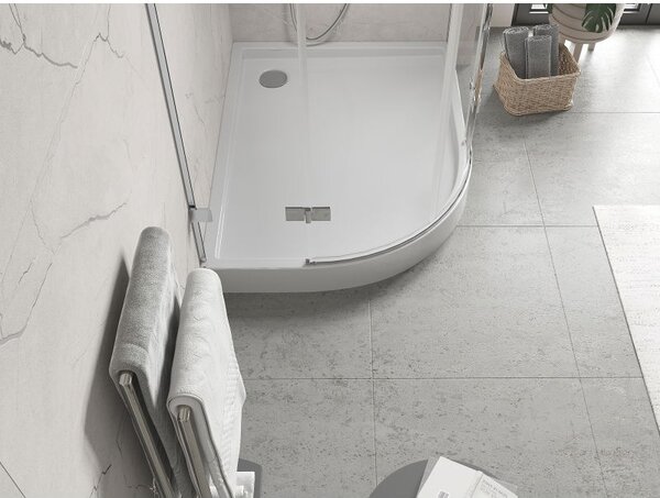 Mexen Flow+ sprchová vanička půlkruhová asymetrická pravá 100 x 90 cm, bílý lesk - 46Q109010RH