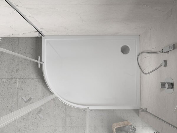 Mexen Flow+ sprchová vanička půlkruhová asymetrická pravá 100 x 90 cm, bílý lesk - 46Q109010RH