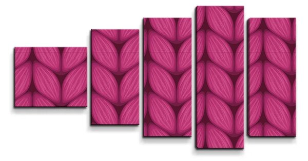Sablio Obraz - 5-dílný Pletení ve fuchsiové barvě - 100x60 cm