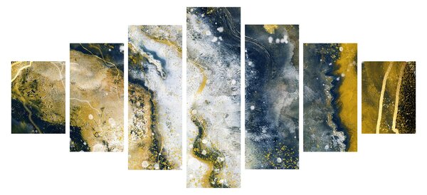 Obraz - Zlatá abstrakce (210x100 cm)