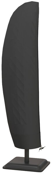 Ochranný obal na slunečník Outsunny - Voděodolný Oxford 600D, obal s ozdobným zipem pro zahradu Ø56x220 cm, Černý | Aosom