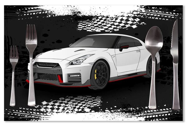 Sablio Prostírání Nissan GTR 35 Černý: 40x30cm