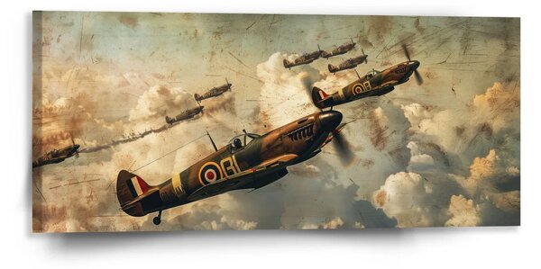 Sablio Obraz Stíhačky Spitfire v letecké bitvě - 110x50 cm