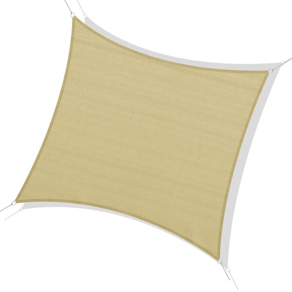 Outsunny Čtvercový Plachtový Stín pro Venkovní Použití z Prodyšného HDPE, UV Ochrana 95%, 360x360 cm | Aosom
