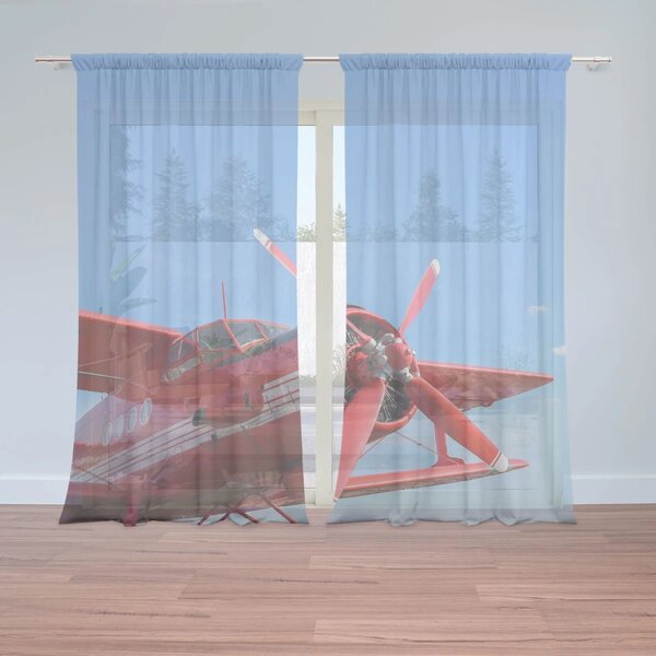 Sablio Záclony Červené letadlo: 2ks 150x250cm