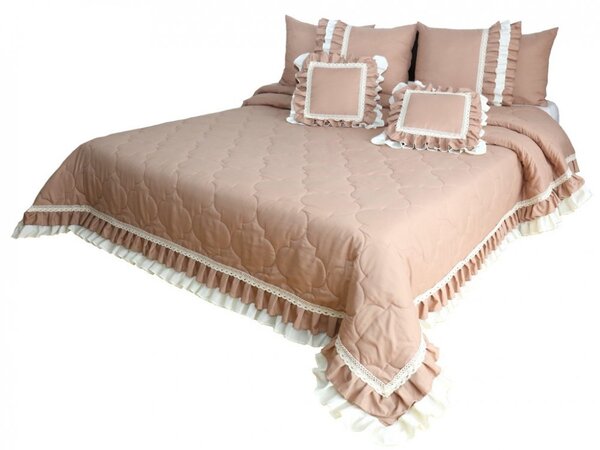 Vintage starorůžový přehoz na postel v romantickém stylu Šířka: 220 cm | Délka: 240 cm