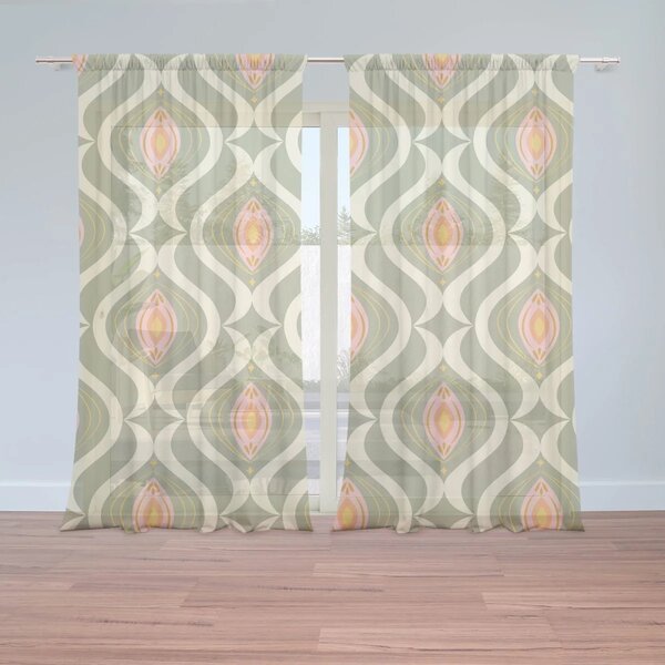 Sablio Záclony Retro ornament: 2ks 150x250cm