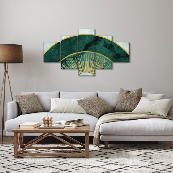 Obraz - Tvary se zlatou texturou (125x70 cm)