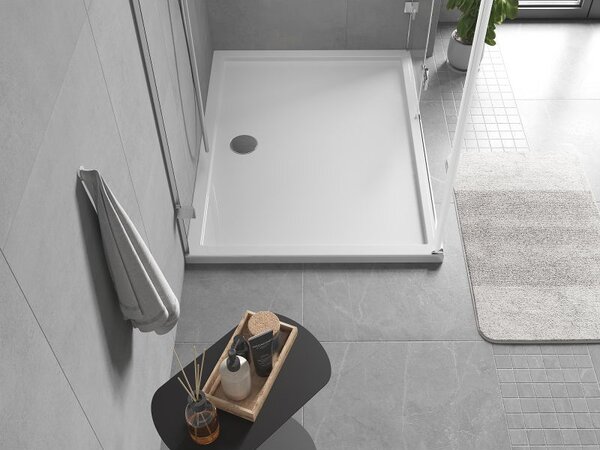 Mexen Flow obdélníkový sprchový kout slim 100 x 80 cm, bílý lesk - 46R108010