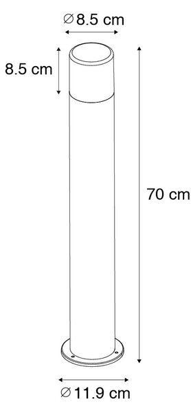 Venkovní stojací lampa bílá s opálovým stínidlem 70 cm - Odense