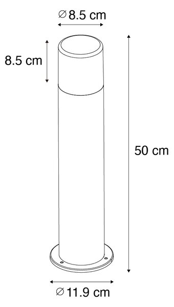 Venkovní stojací lampa bílá s opálovým stínidlem 50 cm - Odense