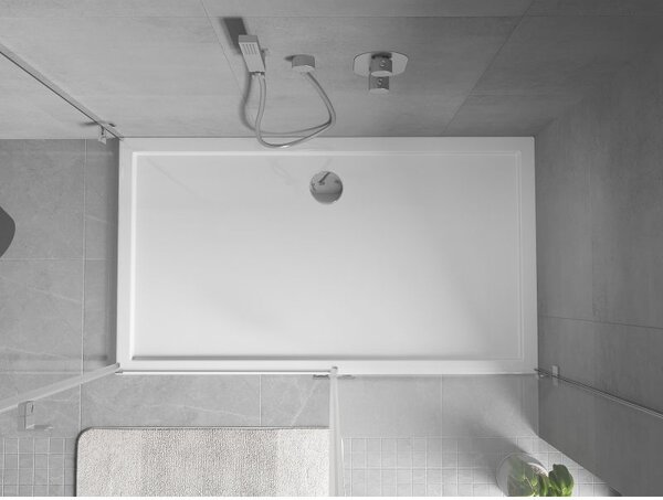 Mexen Flow obdélníkový sprchový kout slim 150 x 70 cm, bílý lesk - 46R107015