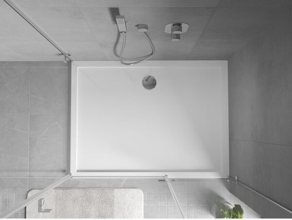 Mexen Flow obdélníkový sprchový kout slim 100 x 80 cm, bílý lesk - 46R108010