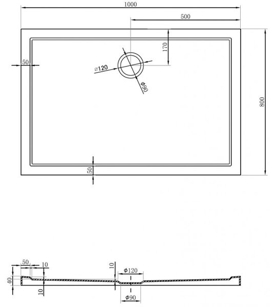 Mexen Flow obdélníkový sprchový kout slim 100 x 80 cm, bílý lesk - 46R108010