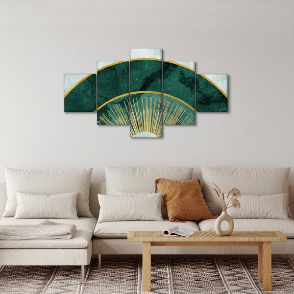 Obraz - Tvary se zlatou texturou (125x70 cm)