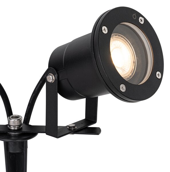Moderní zahradní reflektor černý vč. kabelu a zástrčky 150cm 2-světla IP65 - Basic